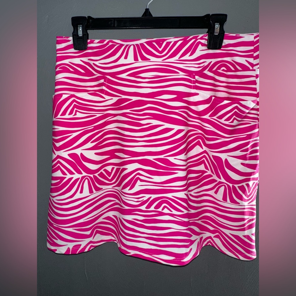 Jude Connally Fuchsia and White Zebra Skirt